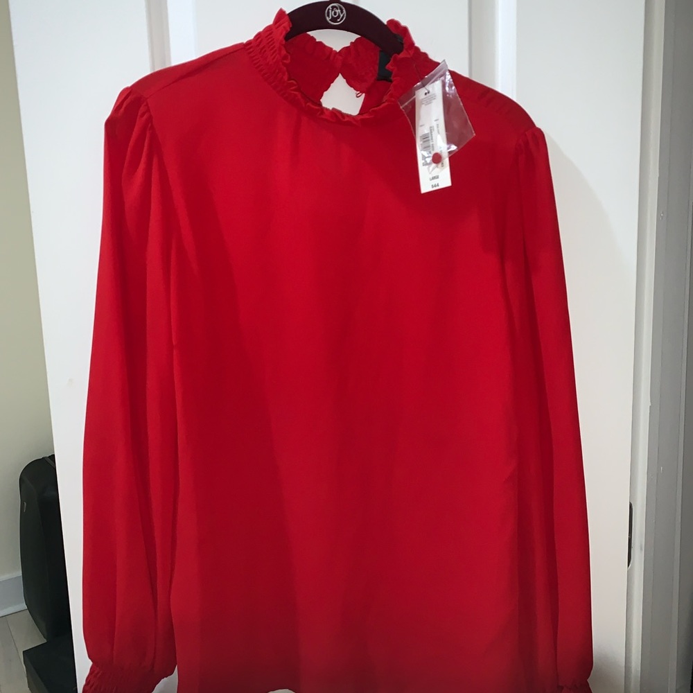 Worthington red holiday blouse. Size M